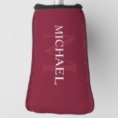Gepersonaliseerd monogram en naam Burgundy Red Golfheadcover (Draai 90)