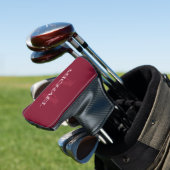 Gepersonaliseerd monogram en naam Burgundy Red Golfheadcover (Insitu)