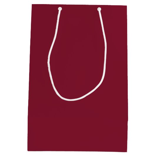 Gepersonaliseerd monogram en naam Burgundy Red Medium Cadeauzakje (Achterkant)