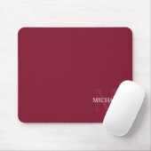Gepersonaliseerd monogram en naam Burgundy Red Muismat (Met muis)