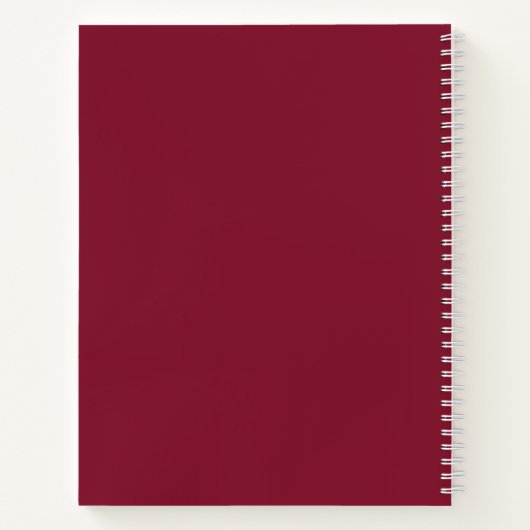 Gepersonaliseerd monogram en naam Burgundy Red Notitieboek (Achterkant)