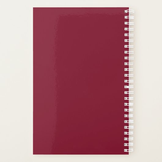 Gepersonaliseerd monogram en naam Burgundy Red Planner (Achterkant)