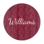 Gepersonaliseerd monogram en naam Burgundy Red Snijplank (Voorkant)