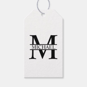 Gepersonaliseerd monogram en naam cadeaulabel
