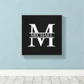 Gepersonaliseerd monogram en naam canvas afdruk (Insitu (Houten vloer))