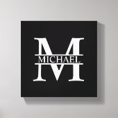Gepersonaliseerd monogram en naam canvas afdruk (Voorkant)