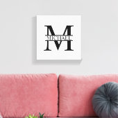 Gepersonaliseerd monogram en naam canvas afdruk (Insitu (Woonkamer))