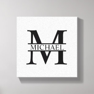 Gepersonaliseerd monogram en naam canvas afdruk