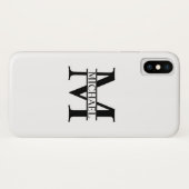 Gepersonaliseerd monogram en naam Case-Mate iPhone case (Achterkant (horizontaal))