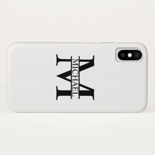 Gepersonaliseerd monogram en naam Case-Mate iPhone case (Achterkant (horizontaal))