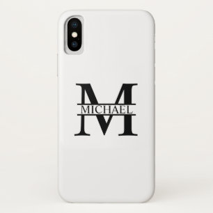Gepersonaliseerd monogram en naam iPhone x hoesje