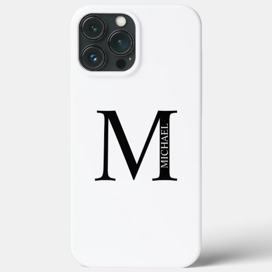 Gepersonaliseerd monogram en naam Case-Mate iPhone case (Achterkant)