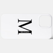 Gepersonaliseerd monogram en naam Case-Mate iPhone case (Achterkant (horizontaal))