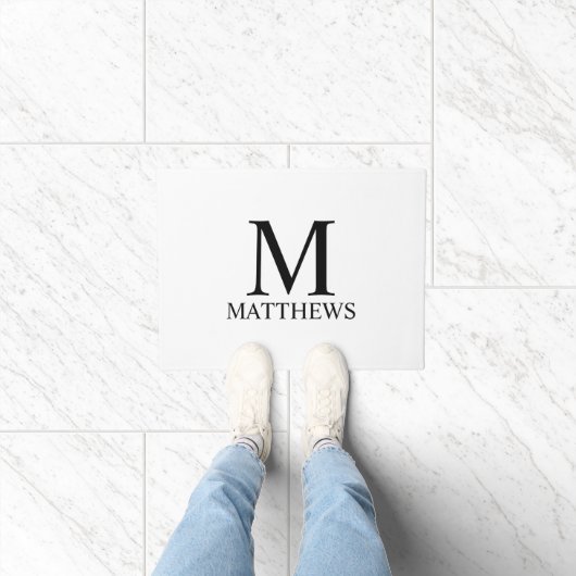 Gepersonaliseerd monogram en naam deurmat (Binnen)