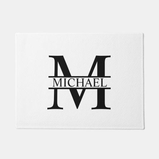 Gepersonaliseerd monogram en naam deurmat (Voorkant)