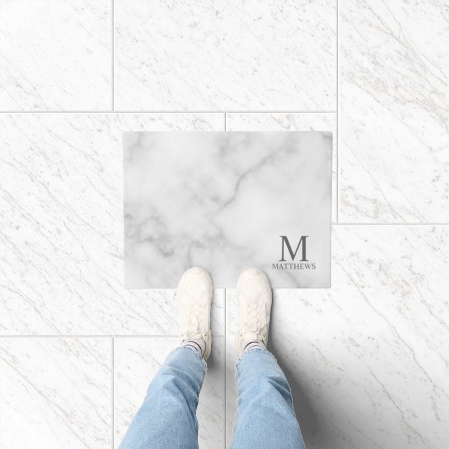 Gepersonaliseerd monogram en naam deurmat (Binnen)