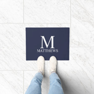 Gepersonaliseerd monogram en naam deurmat