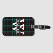 Gepersonaliseerd monogram en naam donkerspellen bagagelabel (Voorkant (horizontaal))