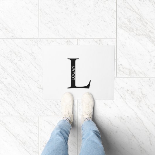 Gepersonaliseerd monogram en naam Doormat Deurmat (Binnen)