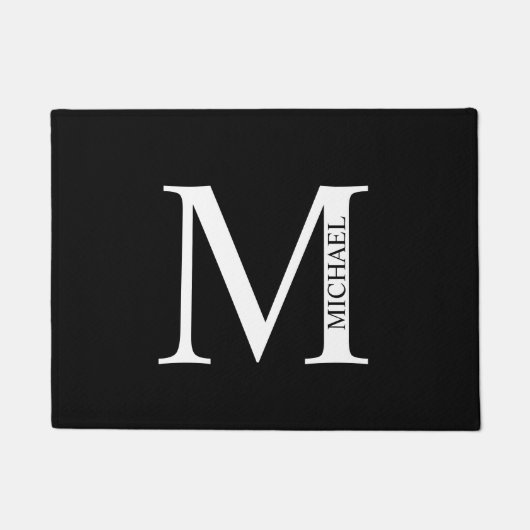 Gepersonaliseerd monogram en naam Doormat Deurmat (Voorkant)