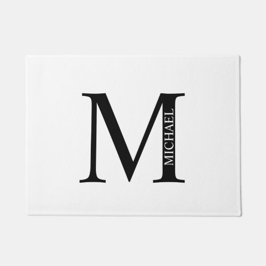 Gepersonaliseerd monogram en naam Doormat Deurmat (Voorkant)