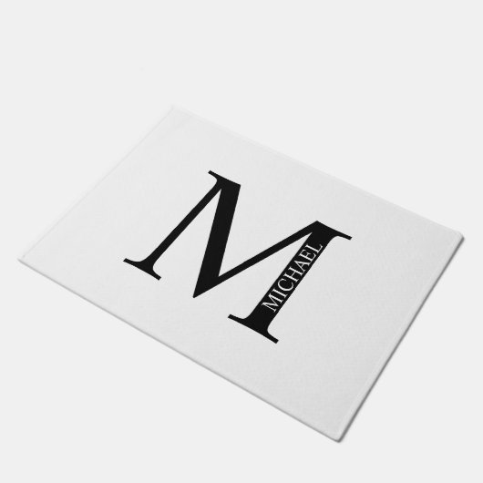 Gepersonaliseerd monogram en naam Doormat Deurmat (Schuin)
