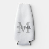 Gepersonaliseerd monogram en naam flesjeskoeler (Voorkant)
