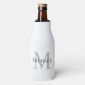 Gepersonaliseerd monogram en naam flesjeskoeler (Fles Voorkant)