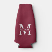 Gepersonaliseerd monogram en naam flesjeskoeler (Voorkant)