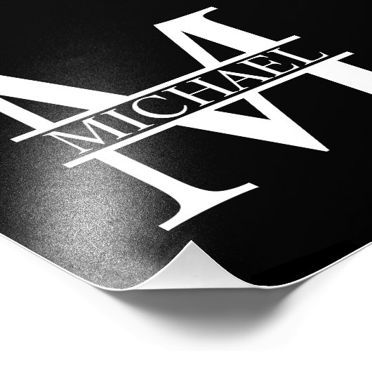 Gepersonaliseerd monogram en naam foto afdruk (Hoek)