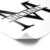 Gepersonaliseerd monogram en naam foto afdruk (Hoek)