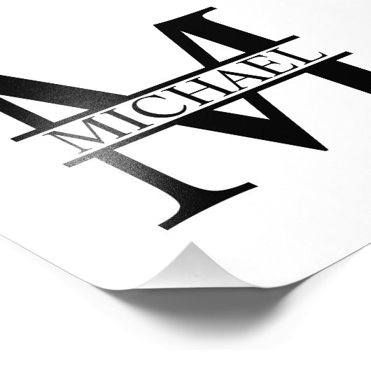 Gepersonaliseerd monogram en naam foto afdruk (Hoek)