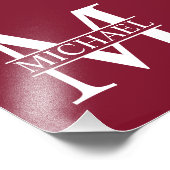 Gepersonaliseerd monogram en naam foto afdruk (Hoek)