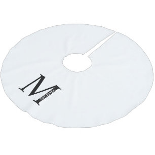 Gepersonaliseerd Monogram en naam geborsteld Polye Kerstboom Rok