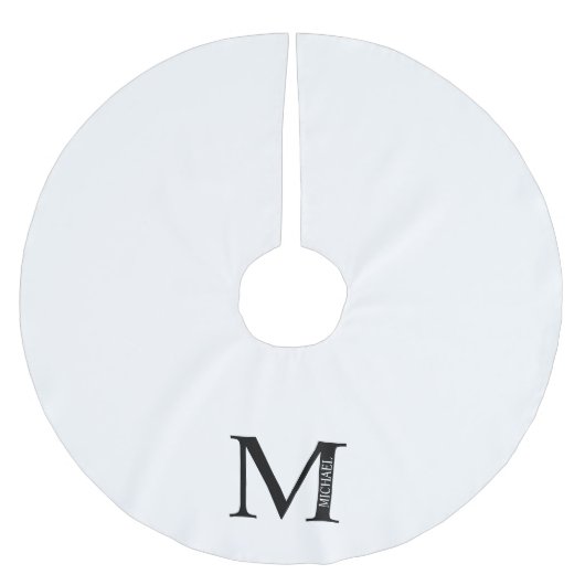 Gepersonaliseerd Monogram en naam geborsteld Polye Kerstboom Rok (Voorkant)