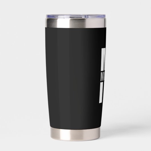 Gepersonaliseerd monogram en naam geïsoleerde drinkbeker (Voorkant)