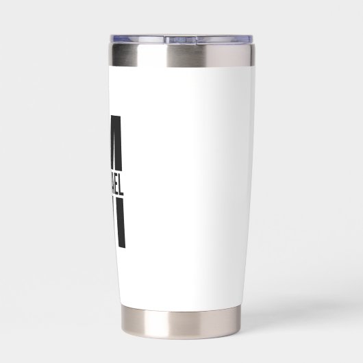 Gepersonaliseerd monogram en naam geïsoleerde drinkbeker (Achterkant)