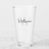 Gepersonaliseerd monogram en naam glas (Voorkant)