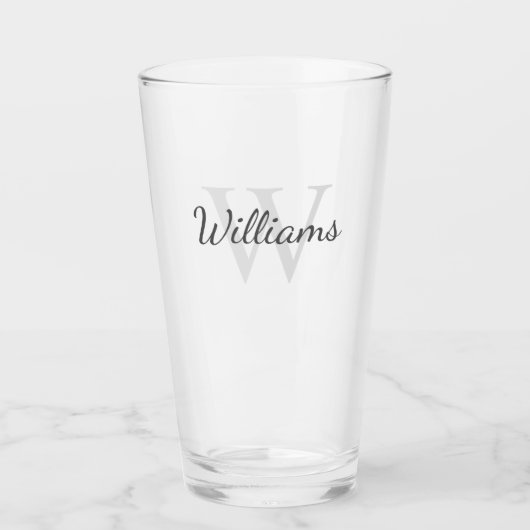 Gepersonaliseerd monogram en naam glas (Voorkant)