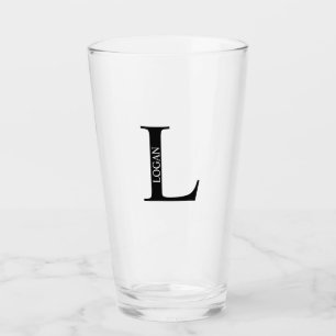 Gepersonaliseerd monogram en naam glas