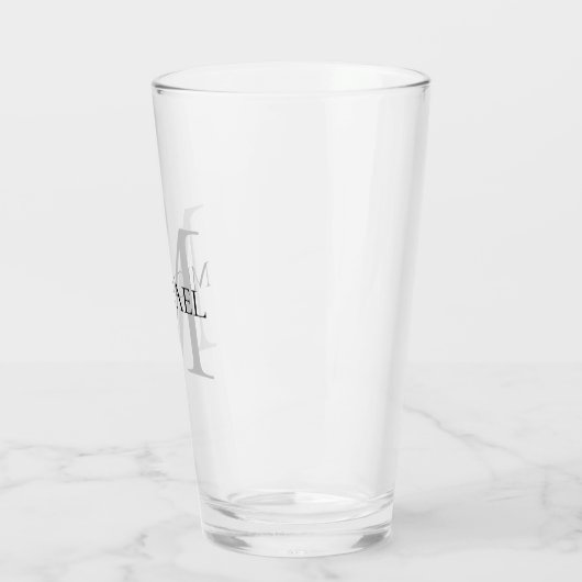 Gepersonaliseerd monogram en naam glas (Links)