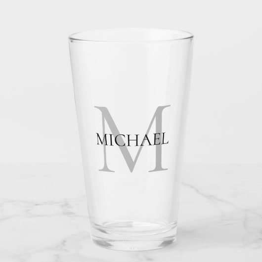Gepersonaliseerd monogram en naam glas (Voorkant)