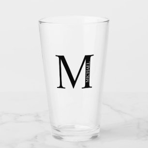 Gepersonaliseerd monogram en naam glas