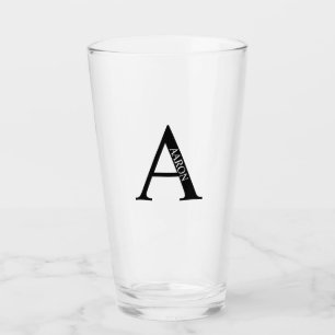Gepersonaliseerd monogram en naam glas