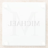 Gepersonaliseerd monogram en naam glazen onderzetter (Achterkant)