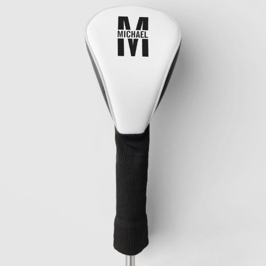 Gepersonaliseerd monogram en naam Golf Head Hoesje Golfheadcover (Voorkant)