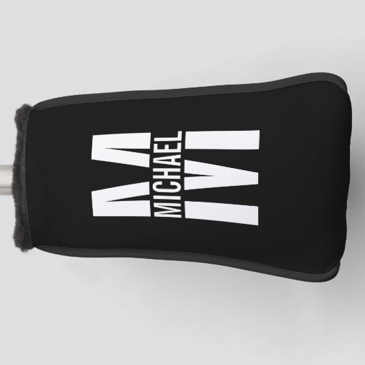 Gepersonaliseerd monogram en naam Golf Head Hoesje Golfheadcover (Voorkant)