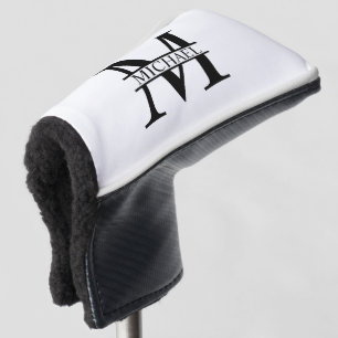 Gepersonaliseerd monogram en naam golfheadcover