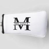 Gepersonaliseerd monogram en naam golfheadcover (Voorkant)