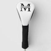 Gepersonaliseerd monogram en naam golfheadcover (Voorkant)